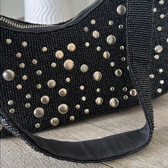 Anthropologie Asymmetric Beaded & Studded shoulder bag - Picture 11 of 11